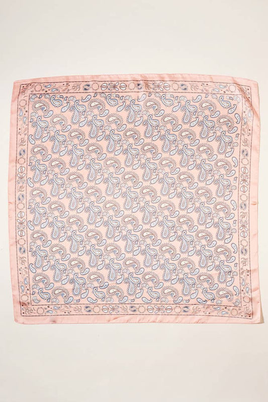 Paisley Pattern Square Silky Scarf